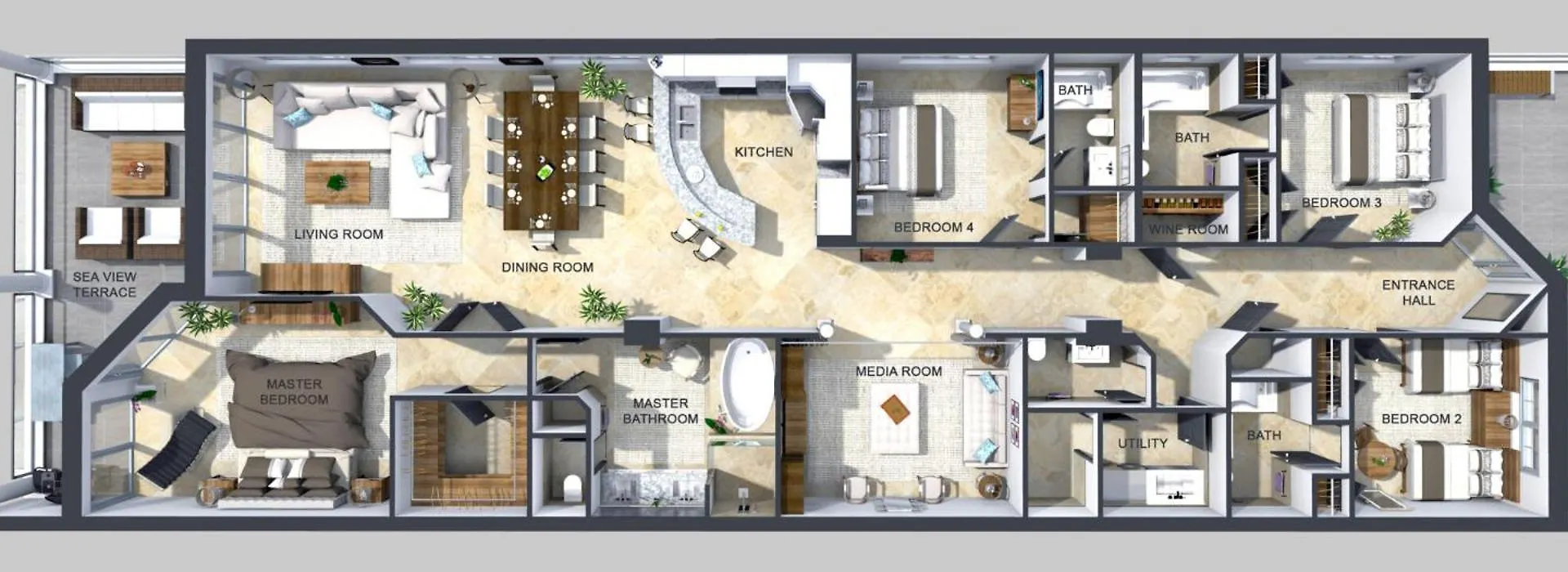 Appartement Seabreeze 8 - Luxury 4-Bedroom On Dog City Îles Caïmans